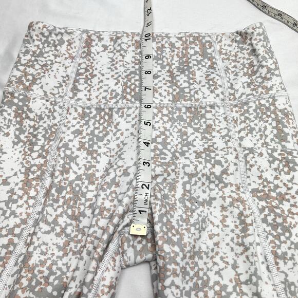 Athleta Leggings Size ST White Gray Pink Animal Print Side Pockets High Rise - Picture 8 of 9